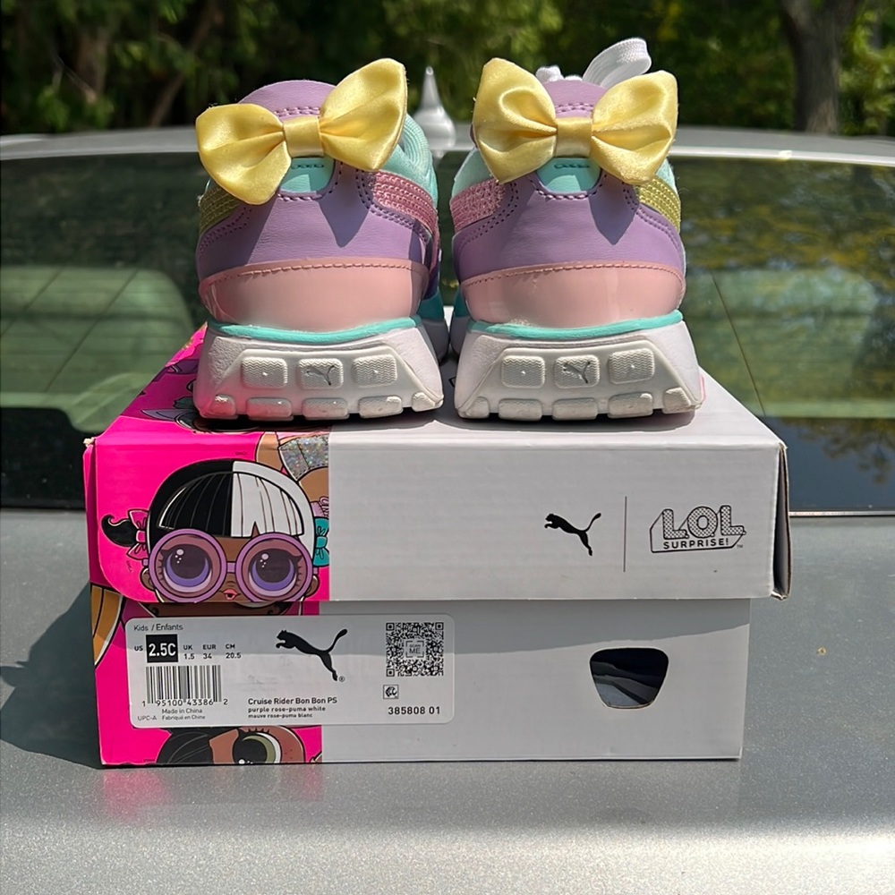 LOL Surprise, multicolor, Puma Sneakers for Girls size 2.5C